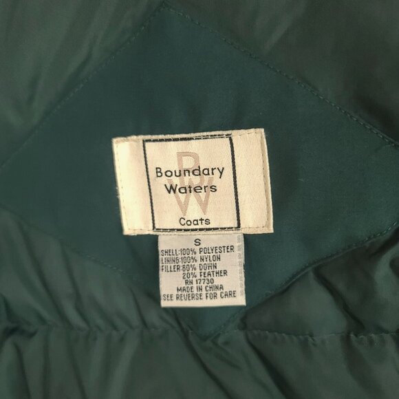Boundary Waters Jacket Womens Small Green Down Faux Fur Parka Hooded Full Zip - Picture 8 of 14